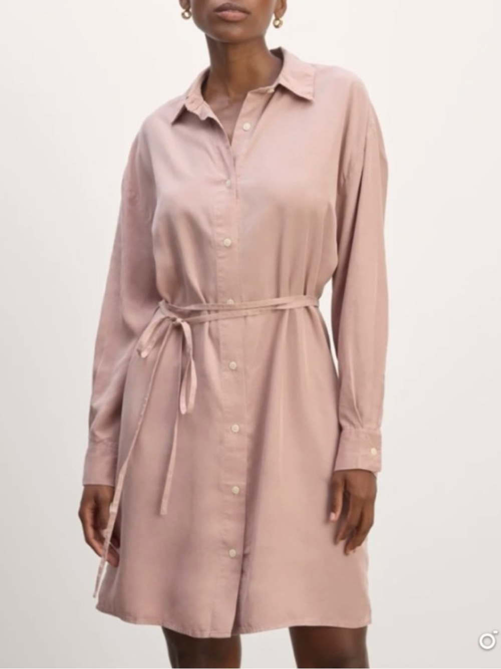 Everlane The Must-Have Shirtdress in Butterlite Dusty Rose Size M